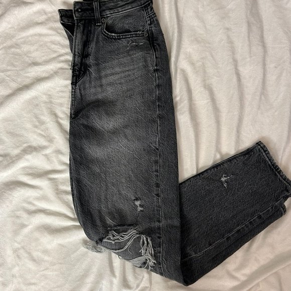 American Eagle AG Ripped Mom Jeans High Waisted 00 Short - Picture 1 of 4